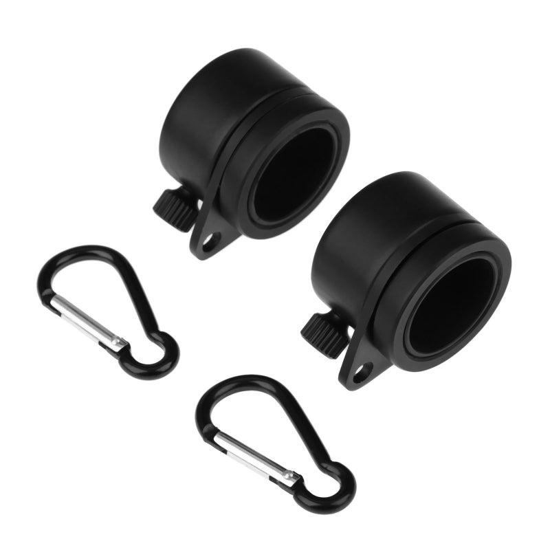 Mtsooning Aluminum Alloy Flag Pole Rings 2Packs, 360 Degree Rotating Flagpole, Flag Mounting Rings Spinning Flag Pole Kit with Carabiner for 0.75-1.02Inch Diameter Flagpole (Black) - Image 1